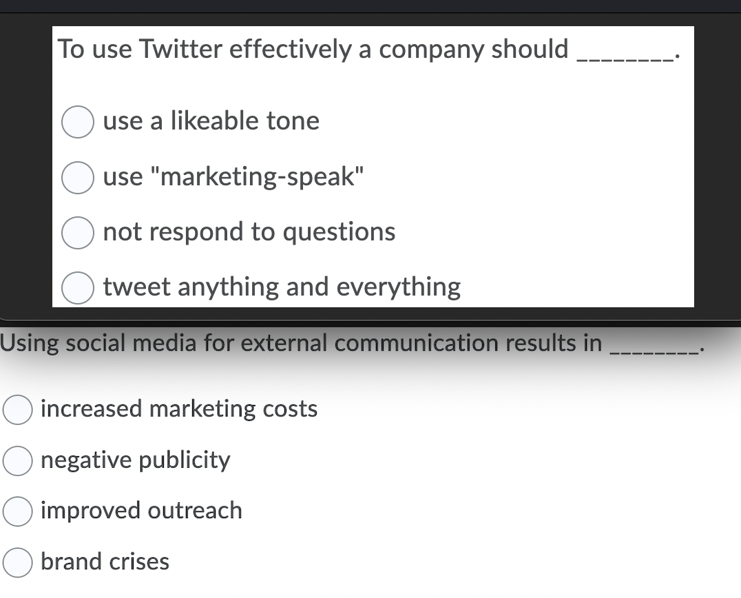 To use Twitter effectively a company should use a