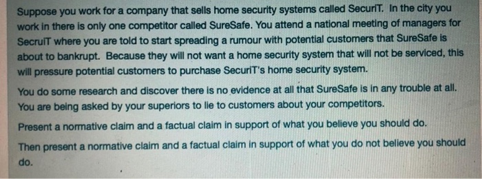 All information available Suppose you work for a