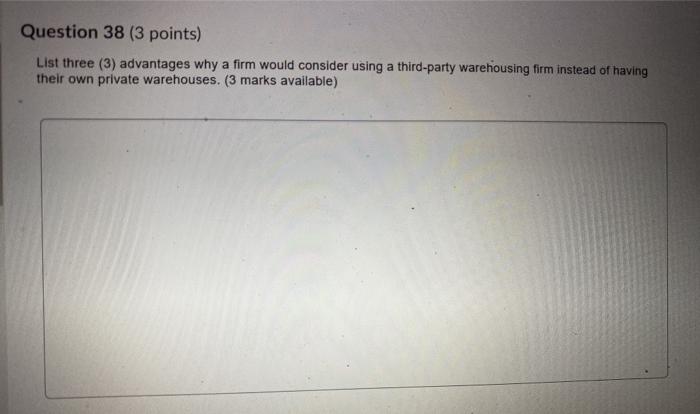 Question 37 (1 point) What is the performance