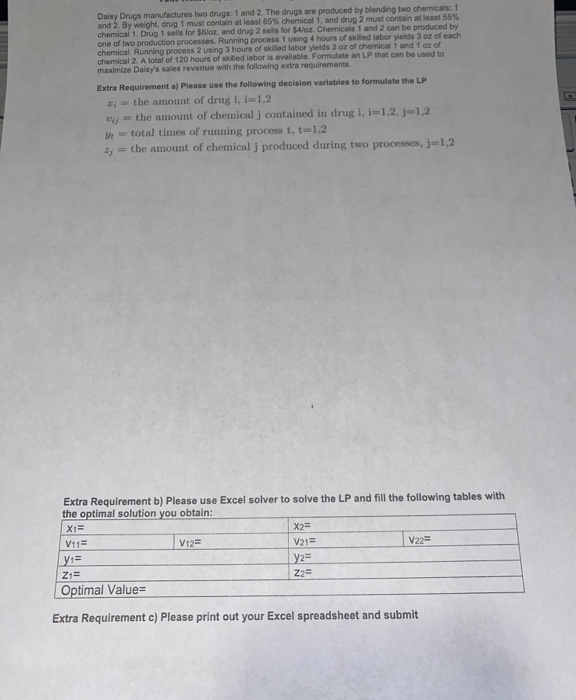 please help solve using excel or spreadsheet!