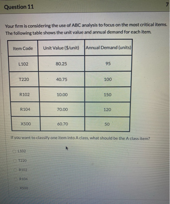 Question 10 7 pts Suppose you want to implement a