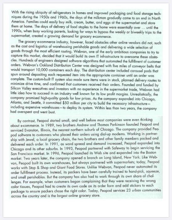 Answer these questions 1. How did Peapods