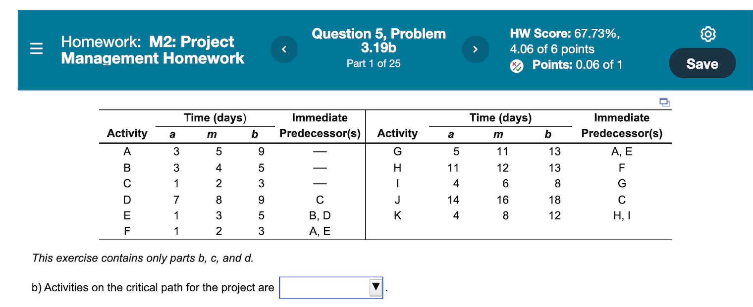 Homework: M2: Project Management Homework