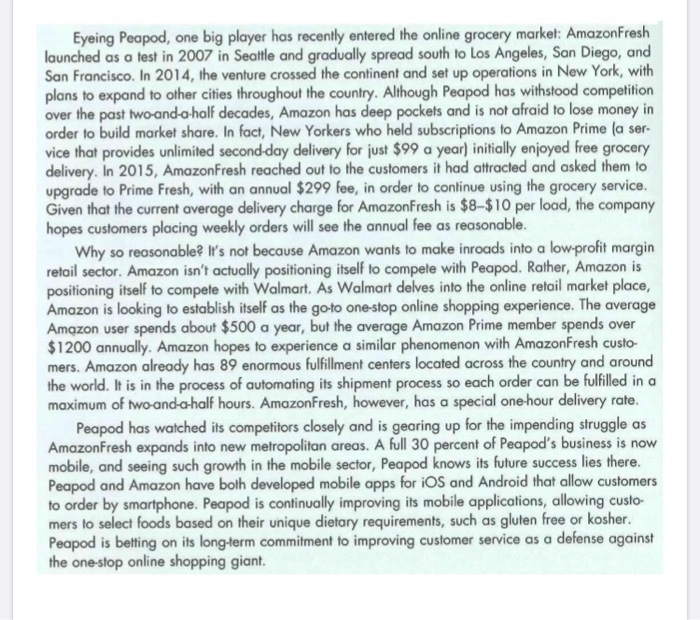 Answer these questions 1. How did Peapods