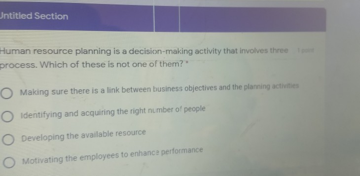 Untitled Section Human resource planning is a