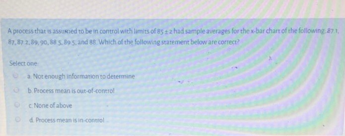 A process that is assigned to be in control with