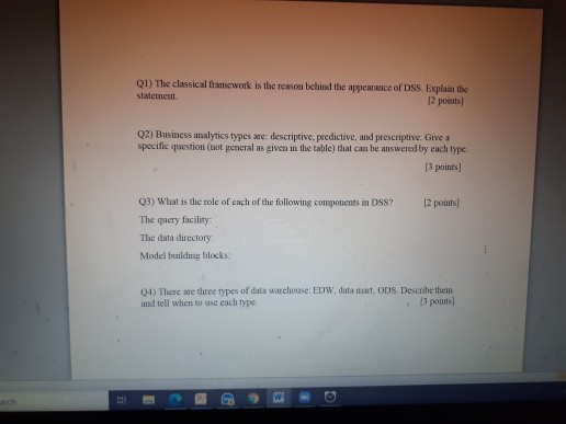 Q1) The classical framework is the reason behind