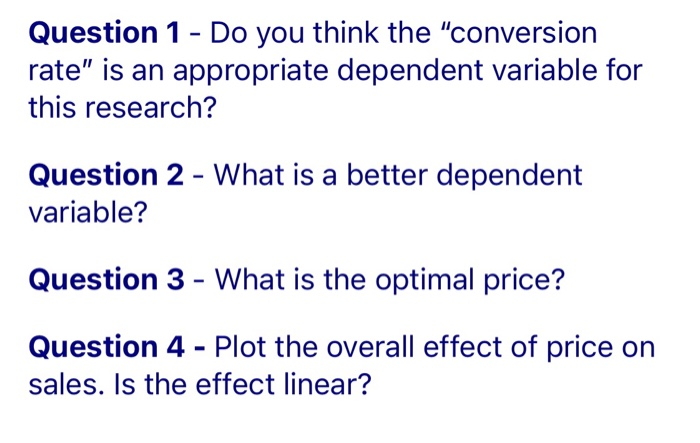 Question 1 - Do you think the "conversion rate"