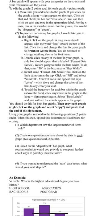 A bar graph will appear with your categories on