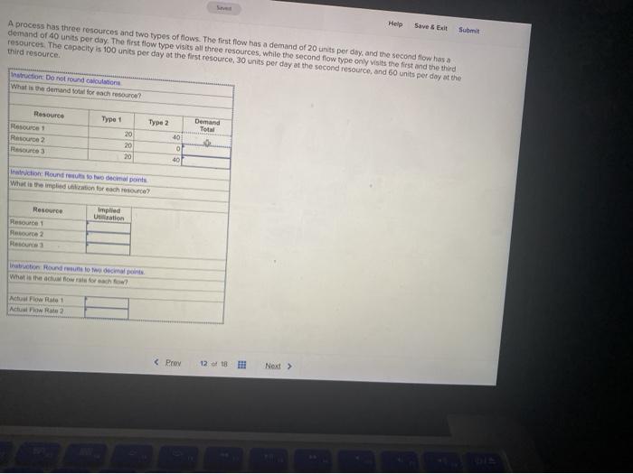 Help Save & Exh Submit A process has three