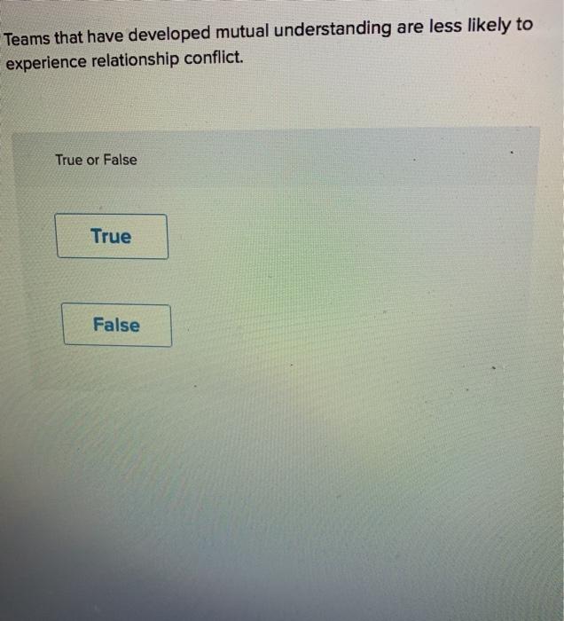 Teams that have developed mutual understanding