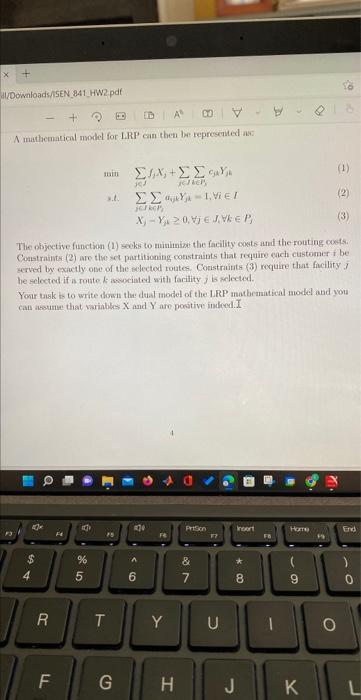 A mathematical model for L.RP ean then be