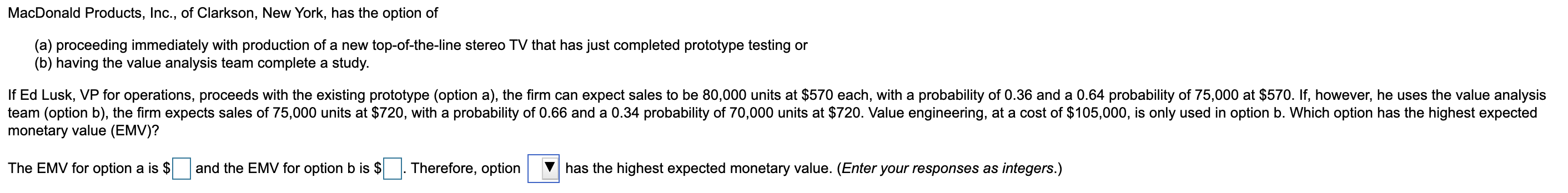 MacDonald Products, Inc., of Clarkson, New York,