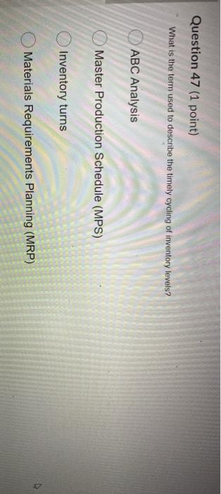 Question 45 (1 point) For a company that