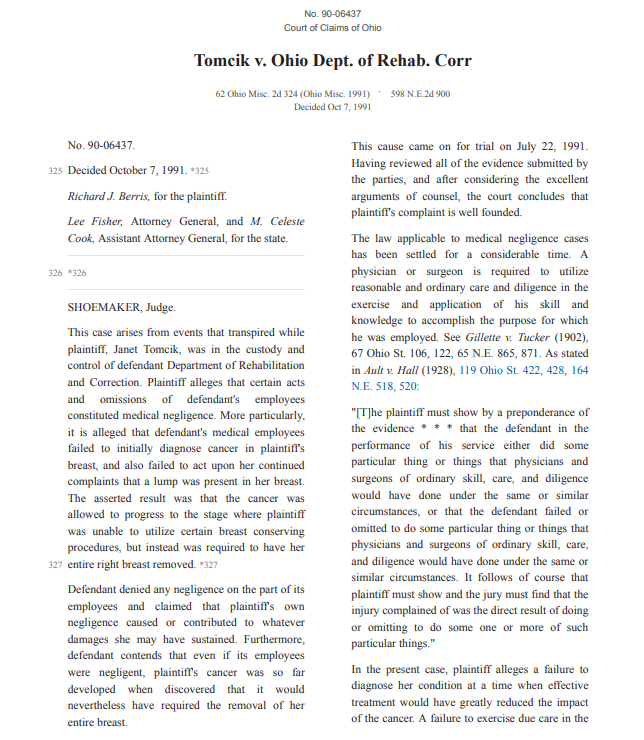 Were all the elements required in a negligence