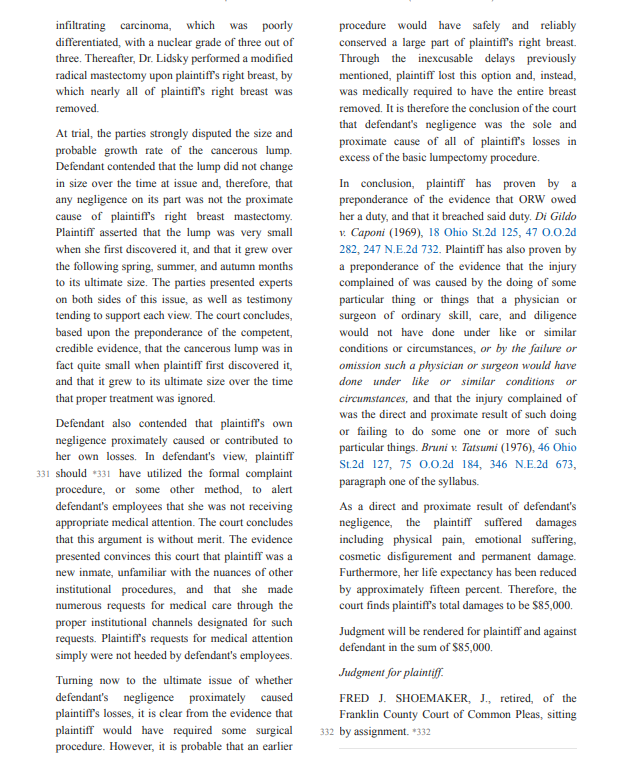 Were all the elements required in a negligence