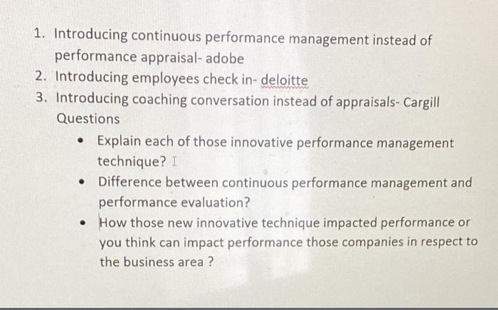1. Introducing continuous performance management