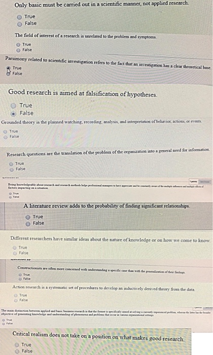 Only basic must be carried out in a scientific