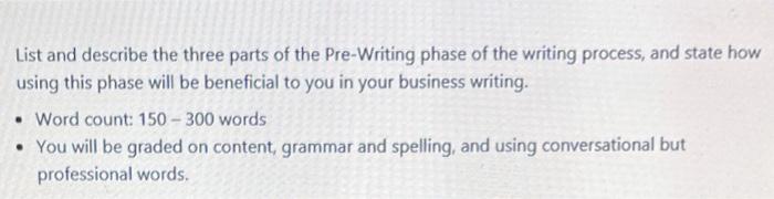 List and describe the three parts of the