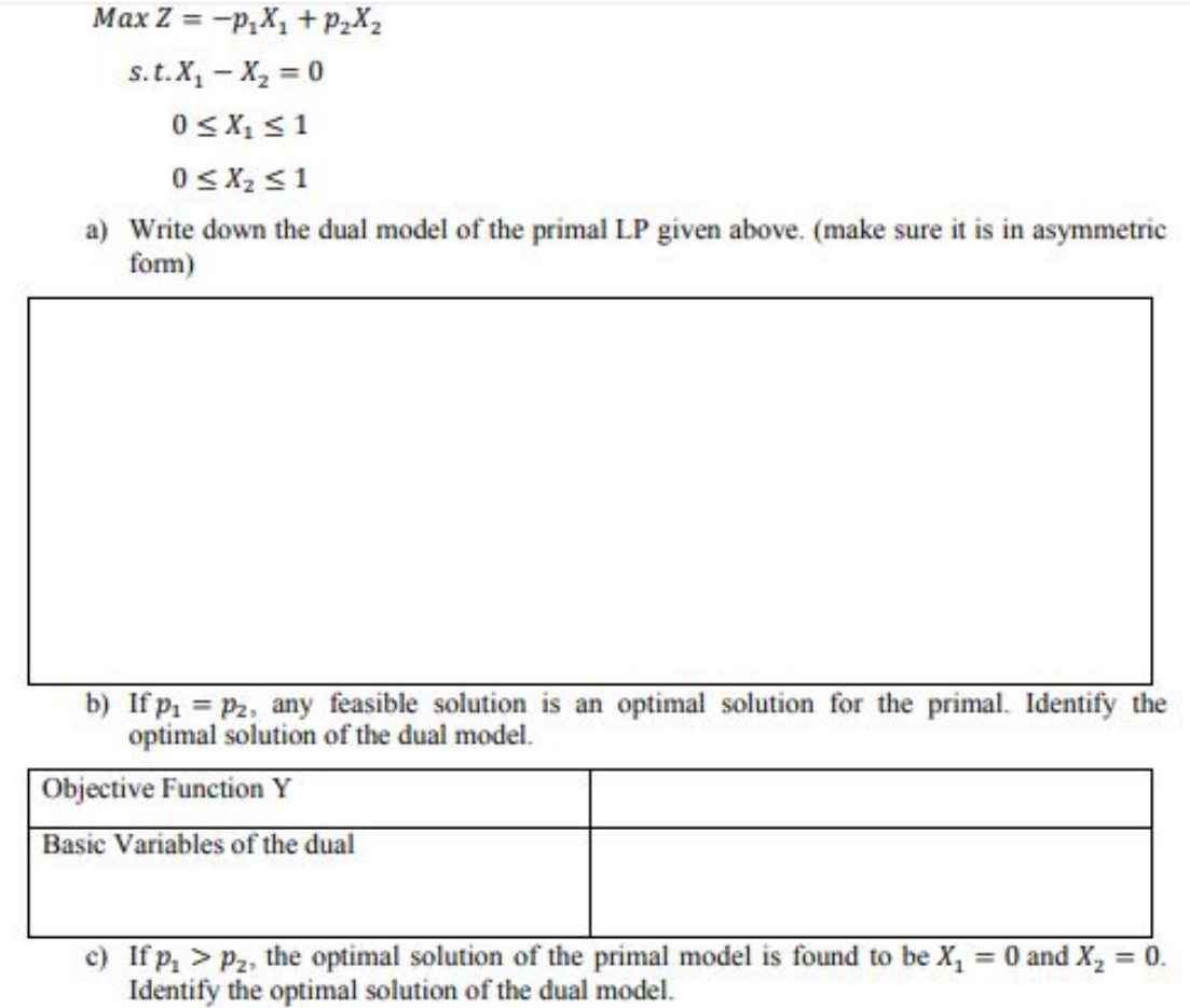 = Max Z = -P.X+p,X, s.t.X, - x2 = 0 0