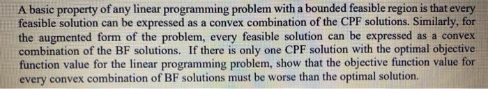 A basic property of any linear programming