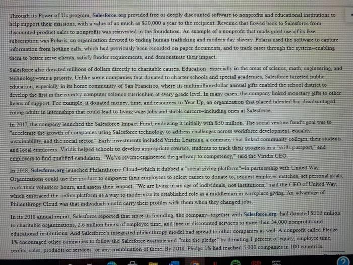 Discussion Case: Salesforce's 1+1+1 Integrated