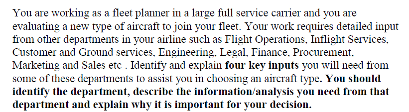 You are working as a fleet planner in a large