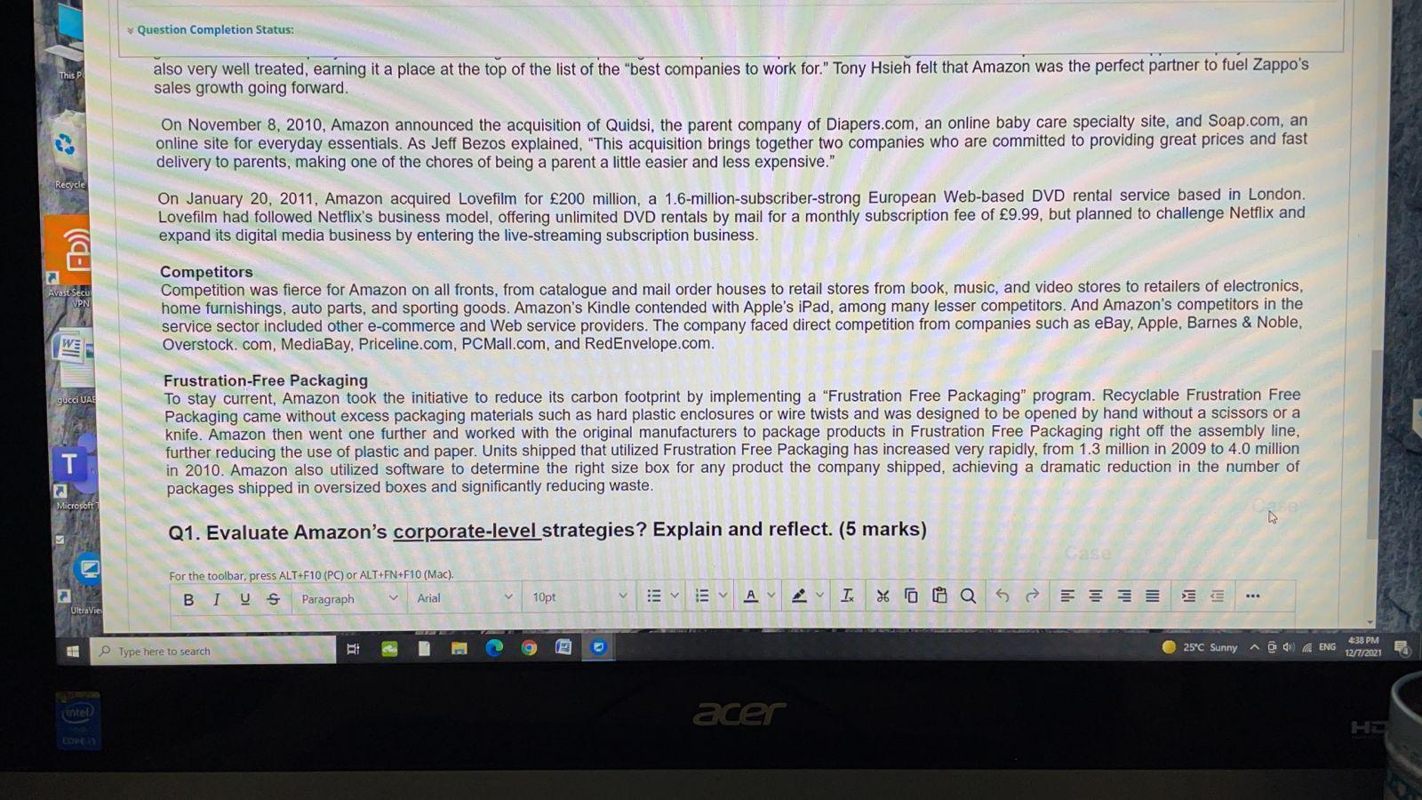 Question Completion Status: Note: Question 1