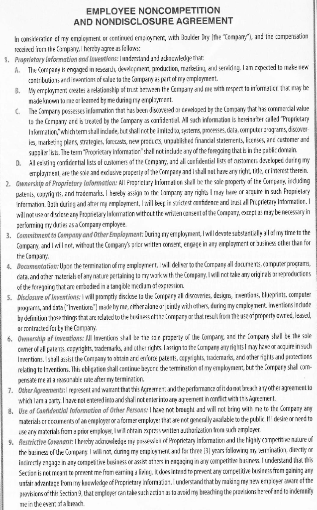 You have been offered a job by the Boulder Dry