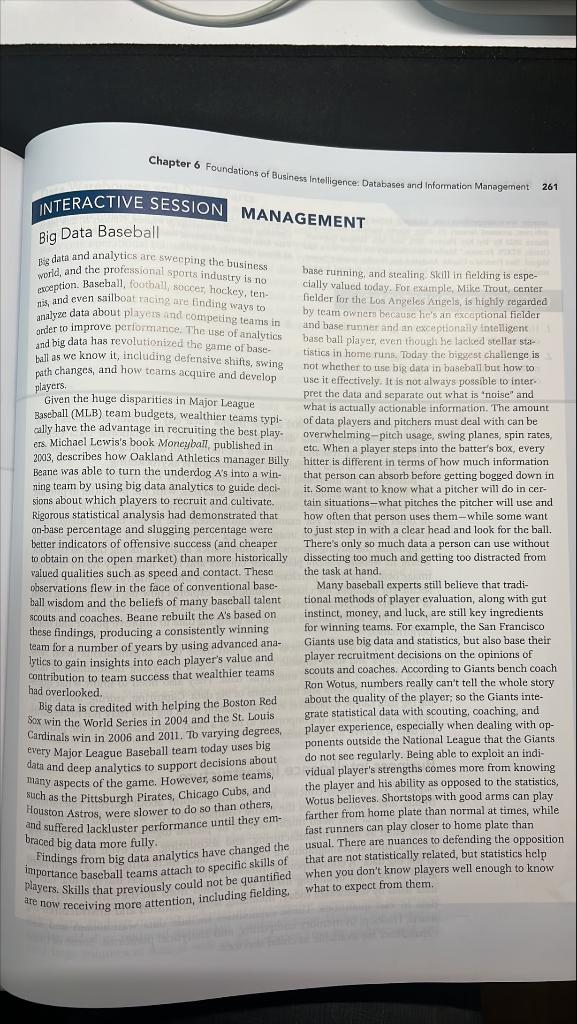 Write a Brief Summary Big Data Baseball Wig data