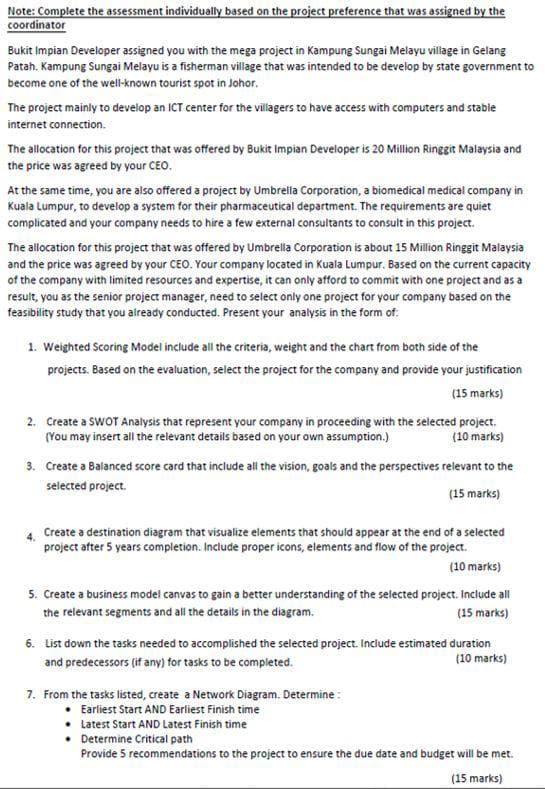 Note: Complete the assessment individually based