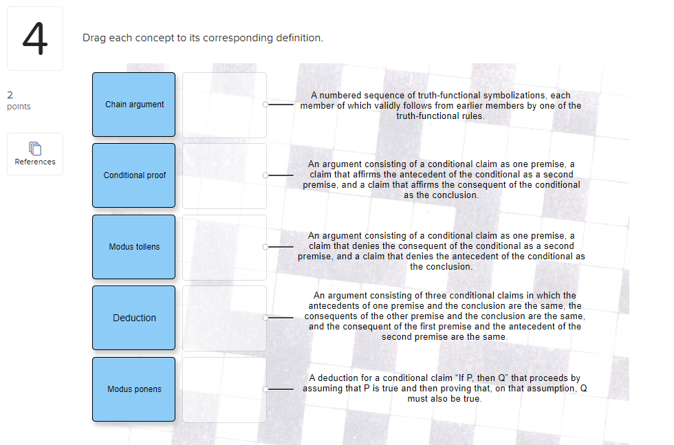 Drag each concept to its corresponding