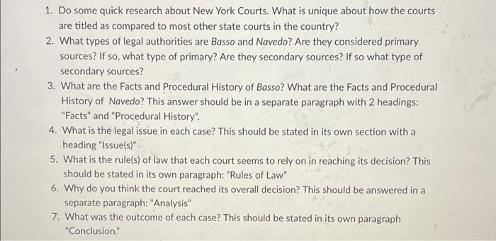 1. Do some quick research about New York Courts.