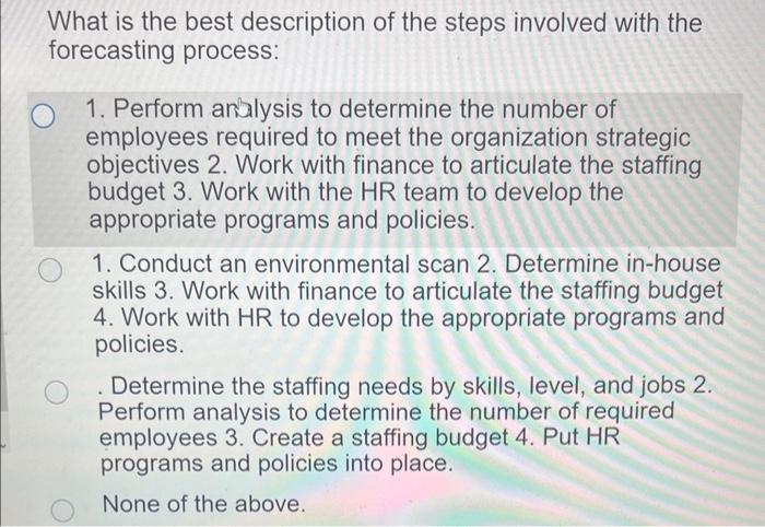 What is the best description of the steps