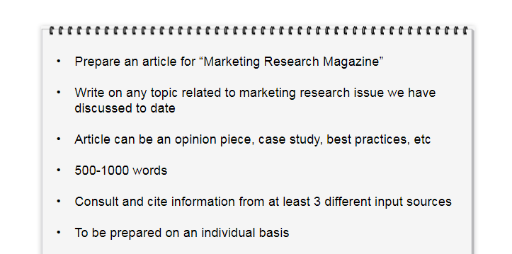 cerc Prepare an article for Marketing Research