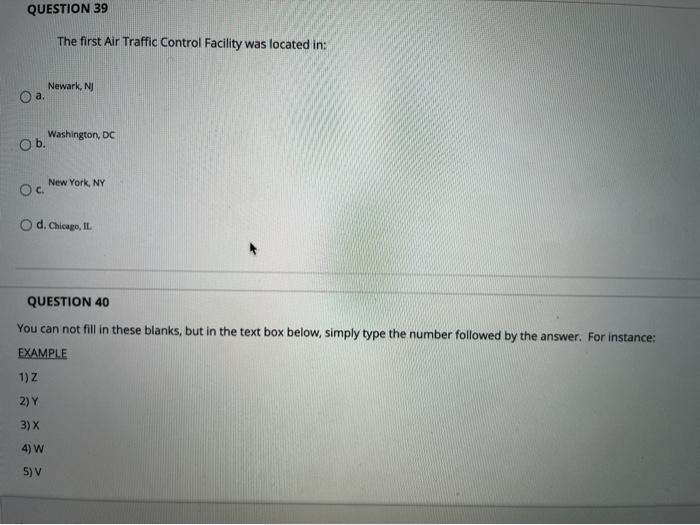 QUESTION 37 Identify the two different airport
