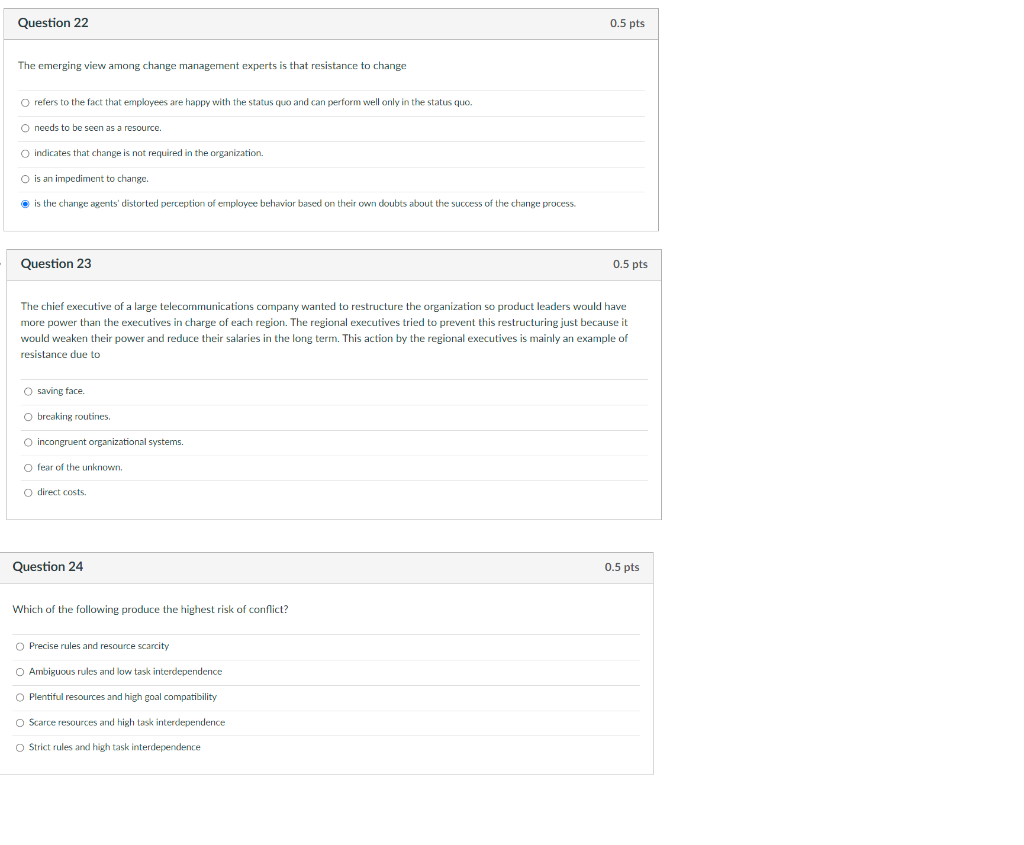 i need it in 5 mins Question 22 0.5 pts The