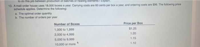 to do this job between production of batches of