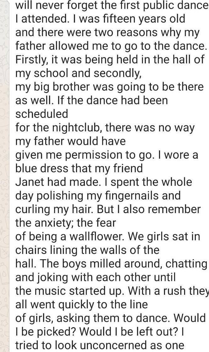 will never forget the first public dance I