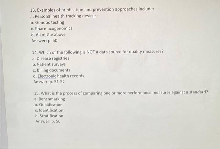 13. Examples of predication and prevention