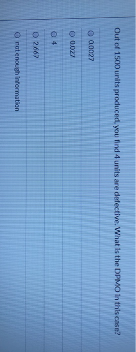 Out of 1500 units produced, you find 4 units are