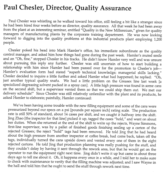 Choose a TQM tool or technique and describe its