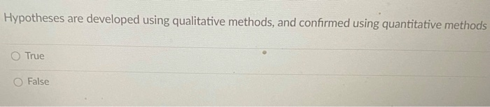 Hypotheses are developed using qualitative