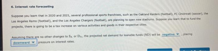 6. Interest rate forecasting Suppose you learn