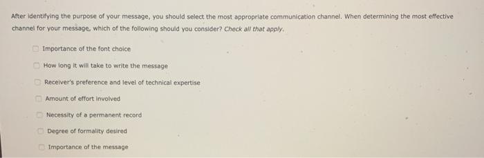 After identifying the purpose of your message,