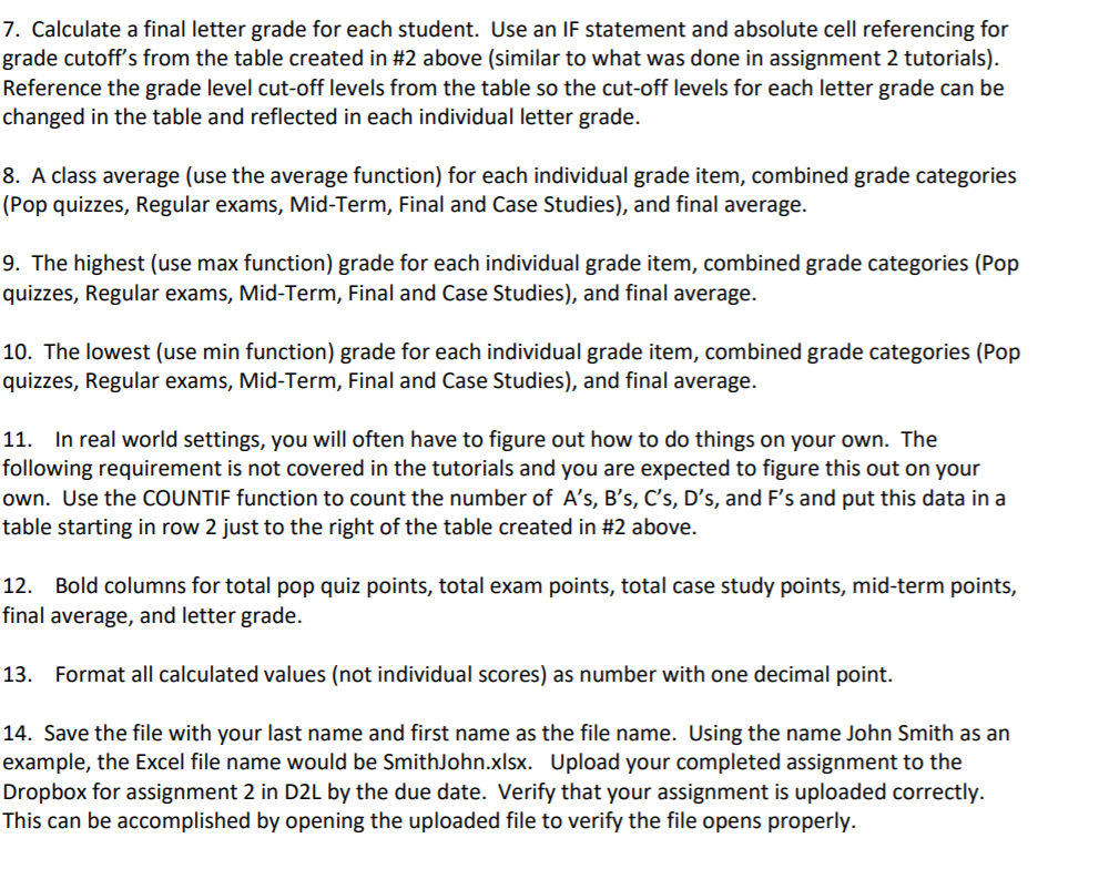 Excel Assignment 2 Overview This is an individual