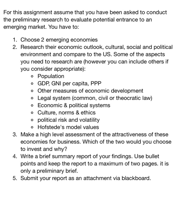 For this assignment assume that you have been