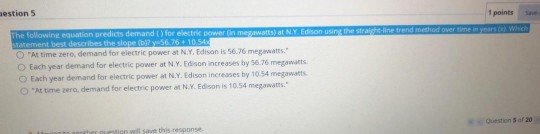 aestion 5 1 points The following equation