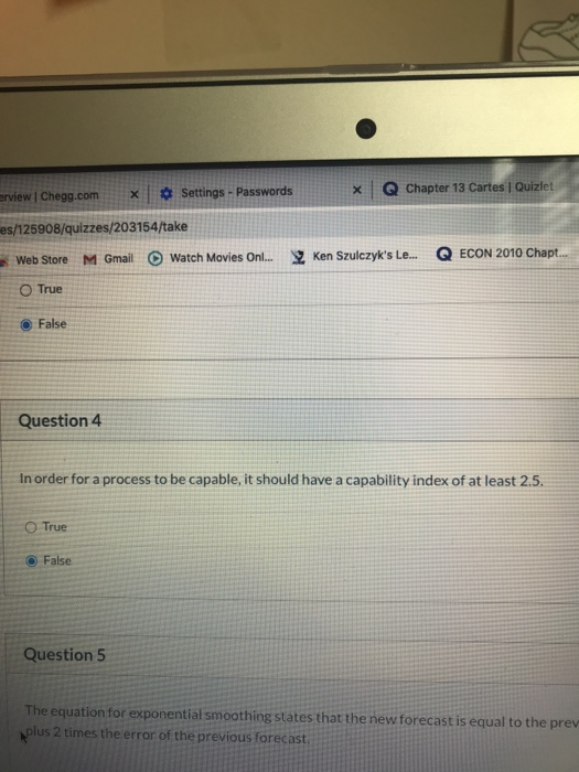 Settings - Passwords X erview | Chegg.com Chapter
