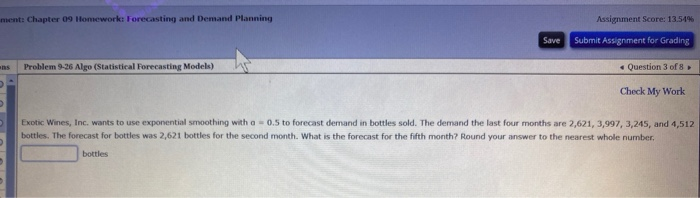 ment: Chapter 09 Homework: Forecasting and Demand
